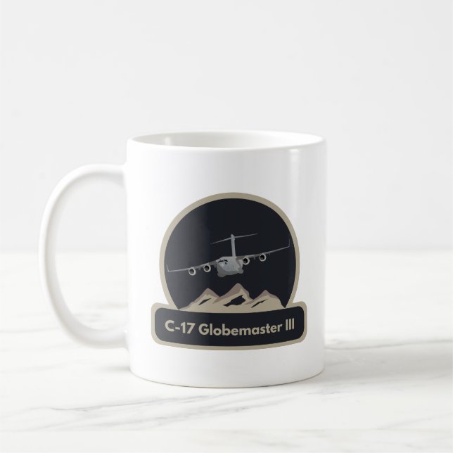 C-17 US Luft Force Airplane Kaffemugg (Vänster)