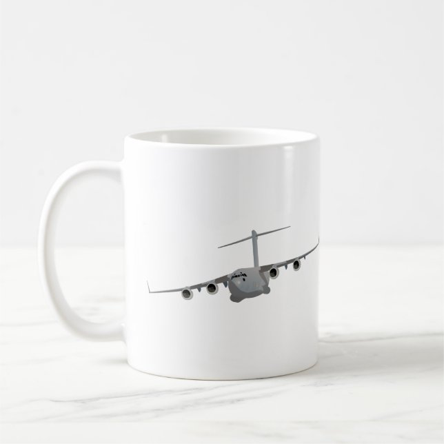 C-17 US Luft Force Airplane Kaffemugg (Vänster)