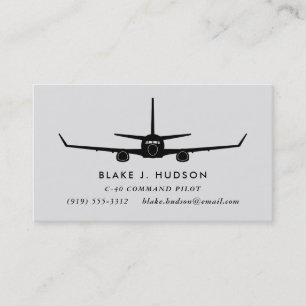 C-40 737 Silhouette Pilot-Affärskort Visitkort