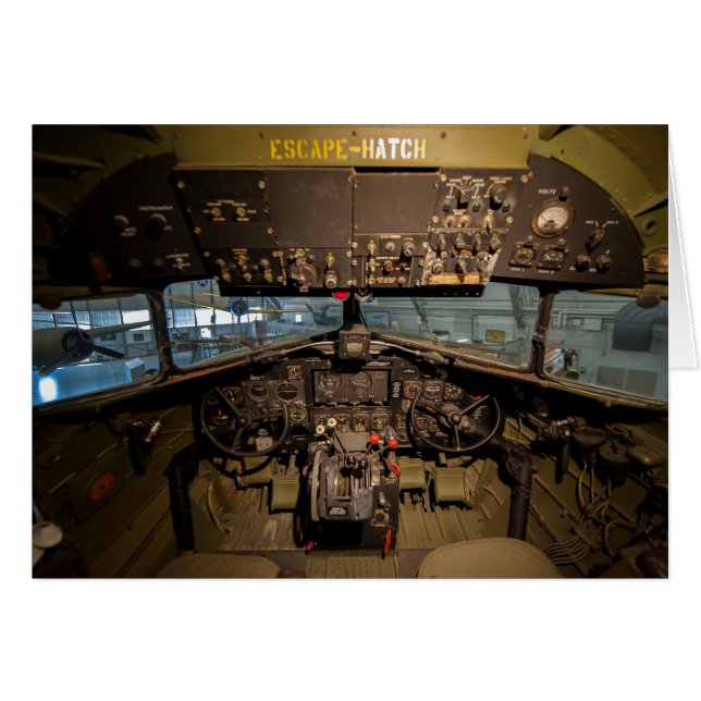 C-47 Cockpit Hälsningskort (Framsidan Horizontal)
