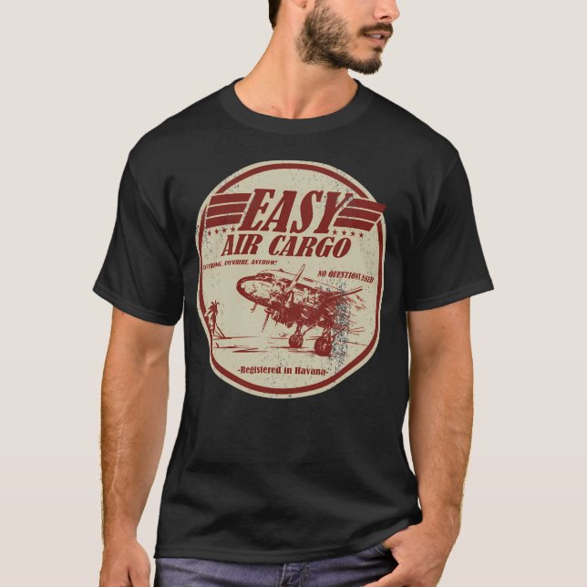 C-47 Skytrain - Dc-3 Dakota Easy Air Cargo (Distre T Shirt (Framsida)