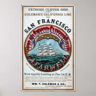 C.A.FARWELL Clipper Frakt Historical Repro Poster
