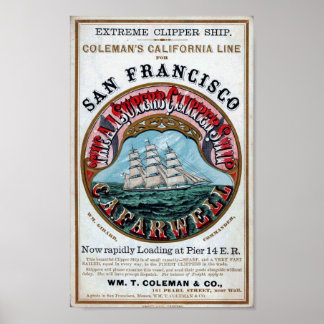 C.A.FARWELL Clipper Frakt Historical Repro Poster