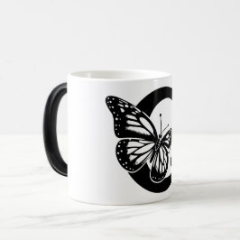 C Alphabet black butterfly Magisk Mugg