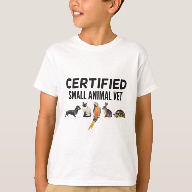 C är avsett för Auktoriserad Small Animal Vet T Shirt (Framsida)