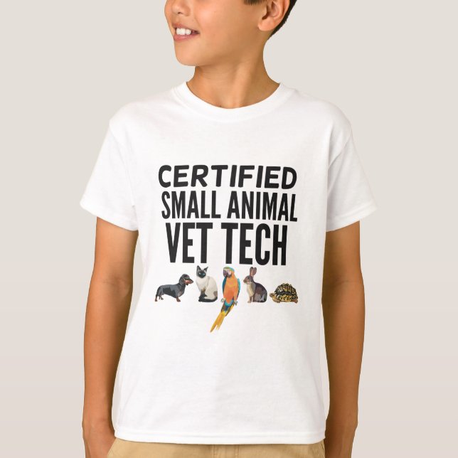 C är för Auktoriserad Small Animal Vet Tech T Shirt (Framsida)