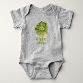 C är för CABBAGE Grönt Veggie Alphabet C T Shirt