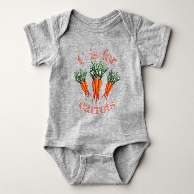 C är för Carrots Bunch Orange Vegetable Veggie T Shirt (Framsida)