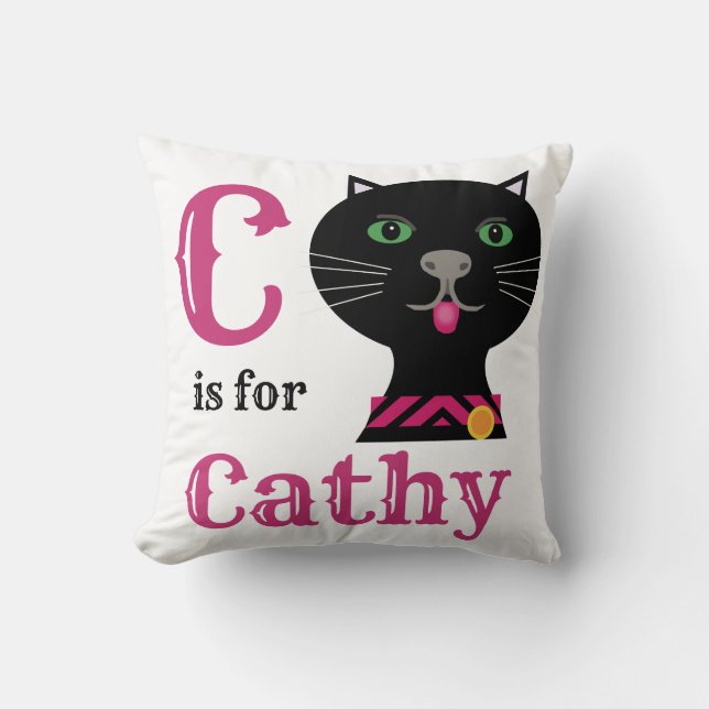 C är för Cathy lilla flicka  Kudde (Framsida)