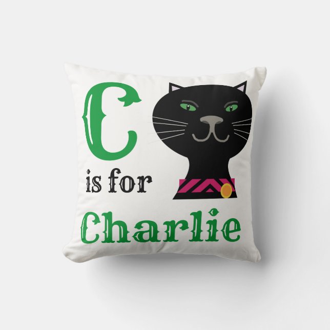 C är för Charlie baby pojke  Kuddvar Kudde (Framsida)