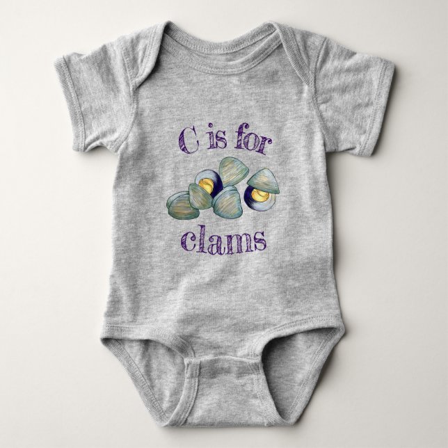 C är för Clams Seafood Clambake Ocean Clam Grävand T Shirt (Framsida)