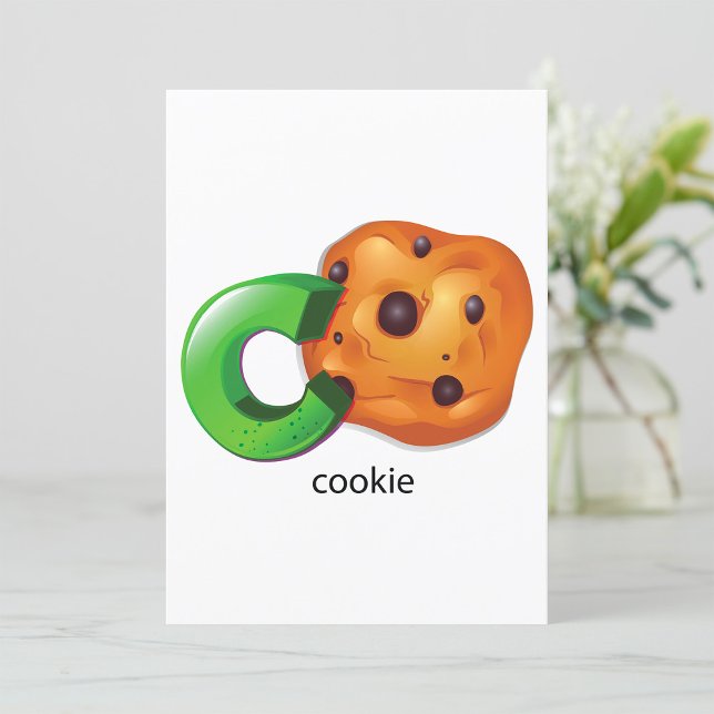C är för Cookie Alphabet Brev Chocolate Chip Inbjudningar (Skapare uppladdad)