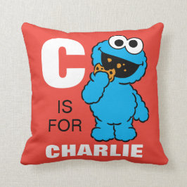 C är för Cookie Monster | Lägg till ditt namn Kudde