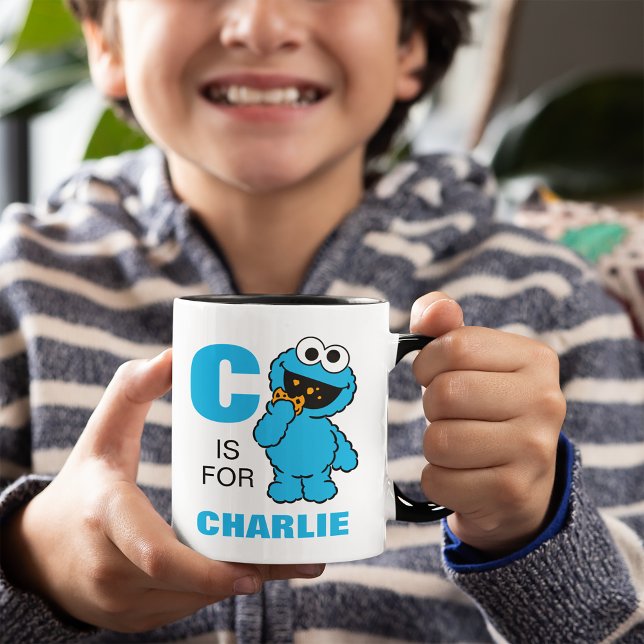 C är för Cookie Monster | Lägg till ditt namn Mugg (Skapare uppladdad)