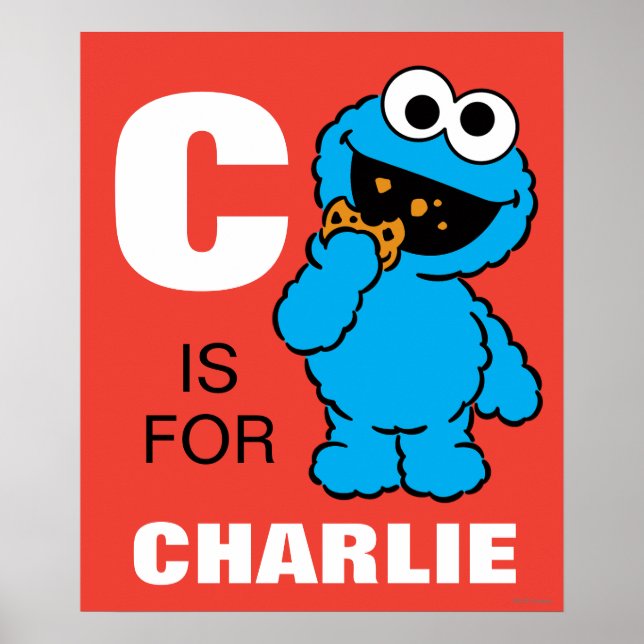 C är för Cookie Monster | Lägg till ditt namn Poster (Framsidan)