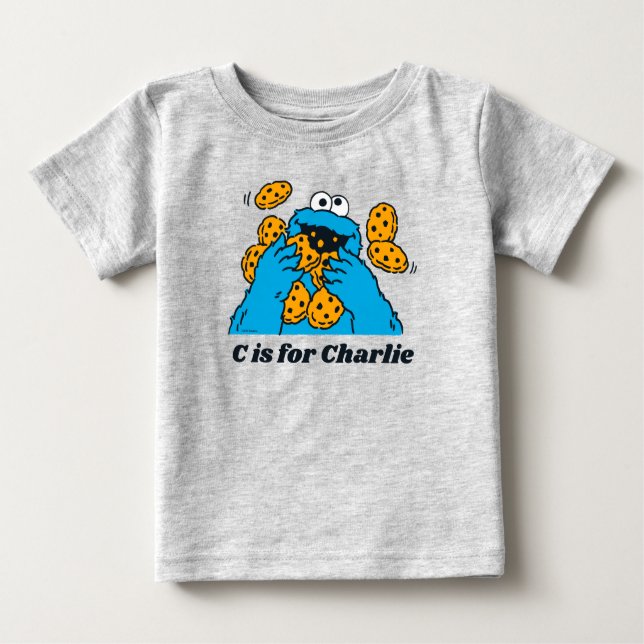 C är för Cookie Monster | Lägg till ditt namn T Shirt (Framsida)
