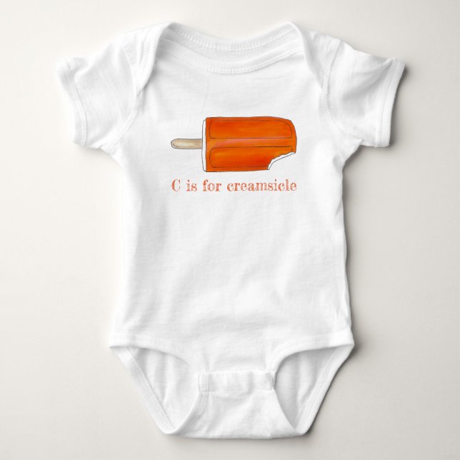 C är för Creamsicle Orange Ice Cream Popsicle Tee (Framsida)