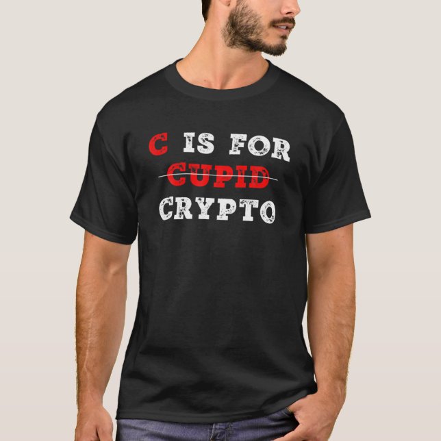 C är för Crypto Cupid för handlarens finstilt Cupi T Shirt (Framsida)