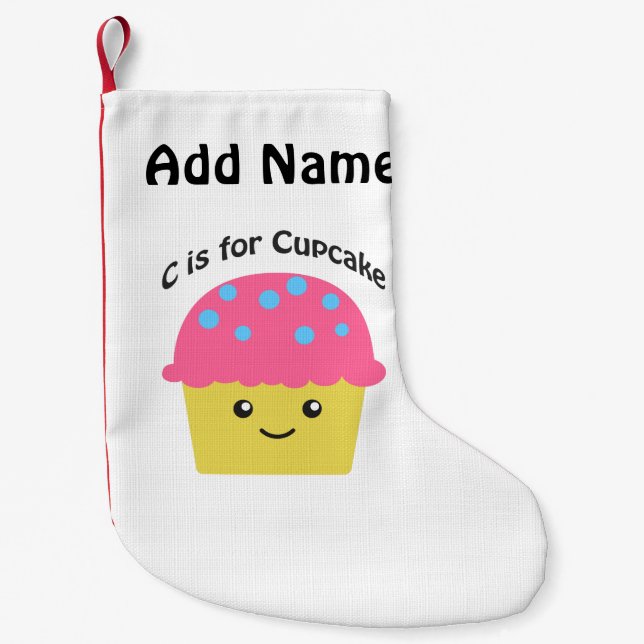 C är för Cupkaka Liten Julstrumpa (Framsidan)