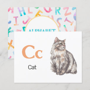 C är för Kat - Alphabet Flash-kort Vykort