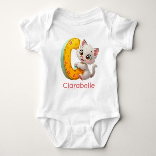 C är för Katt Personliggör T Shirt (Framsida)