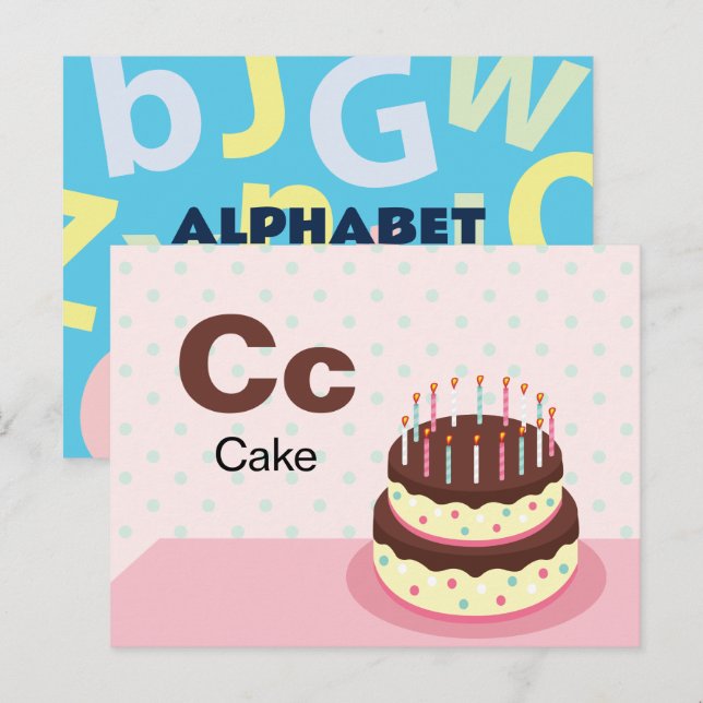 C är för kummel - Alphabet Flash-kort Vykort (Fram/baksida)