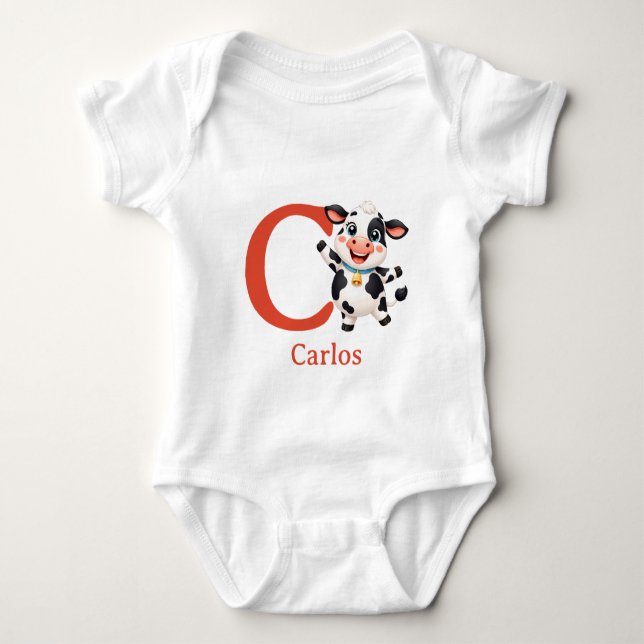 C är för söt ko Personliggör T Shirt (Framsida)