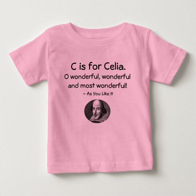 C är till Celia ・ A Little Shakespeare Shirt T-shirt (Framsida)