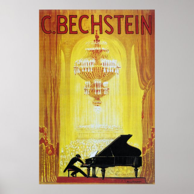 C. Bechstein Vintage Piano Advertisement Poster (Framsidan)