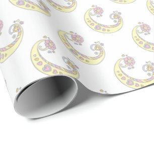 C brev monogram personlig papper förpackning presentpapper