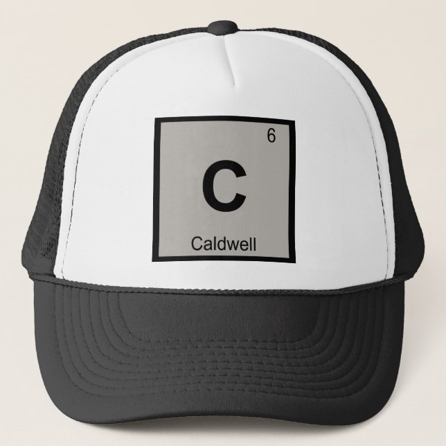 C - Caldwell Idaho Kemi Periodiska Systemet Symbol Truckerkeps (Framsida)