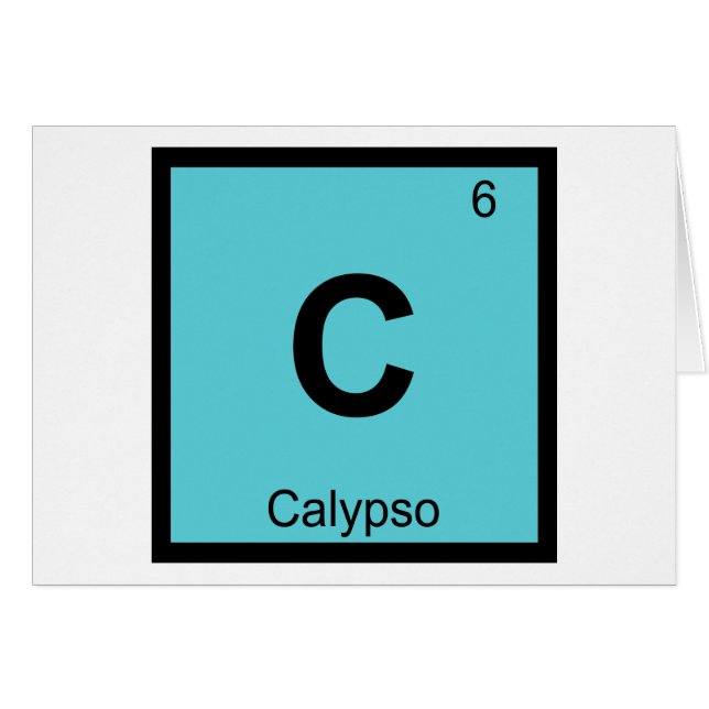 C - Calypso Grekisk kemi Periodiska systemets symb Hälsningskort (Framsidan Horizontal)