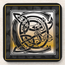 "C" Celtic Black Stone Monogram Underlägg