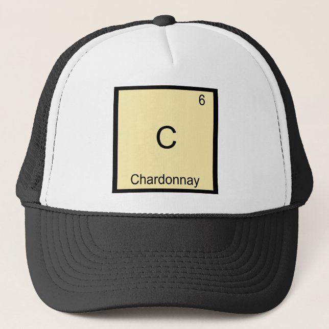 C - Chardonnay Rolig Kemisk Element Symbol T-Shirt Truckerkeps (Framsida)