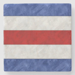 C Charlie Watercolor Nautical Signal Maritime Flag Underlägg Sten
