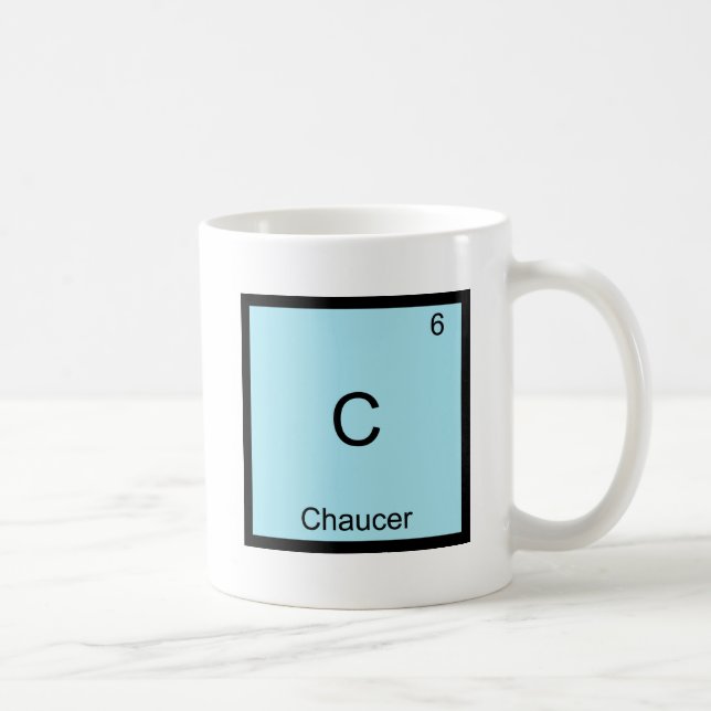 C - Chaucer Rolig T-Shirt med kemiskt elementsymbo Kaffemugg (Höger)