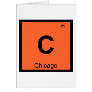 C - Chicago Illinois Stad Kemisk Periodiska System Hälsningskort