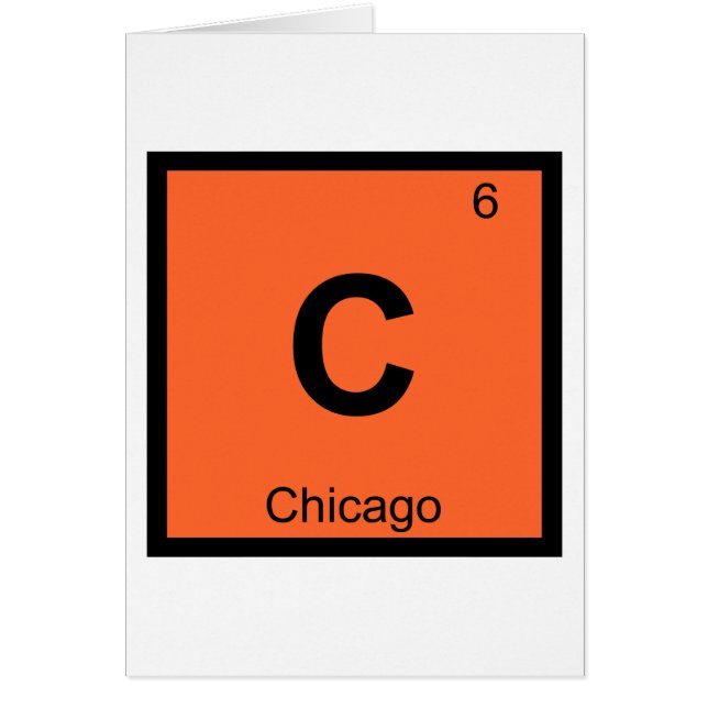 C - Chicago Illinois Stad Kemisk Periodiska System Hälsningskort (Framsidan)