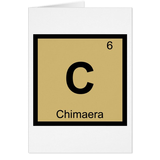 C - Chimaira Grekisk kemi Periodiska systemet Symb Hälsningskort (Framsidan)
