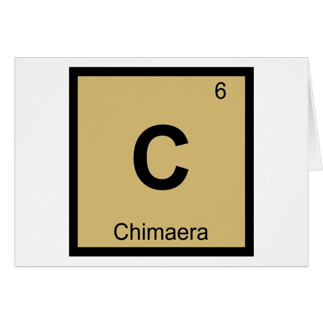 C - Chimaira Grekisk kemi Periodiska systemets sym Hälsningskort (Framsidan Horizontal)