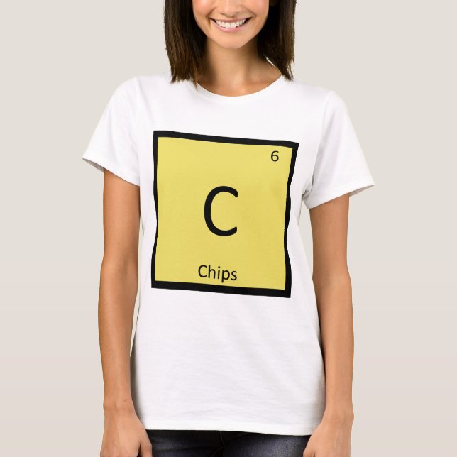 C - Chips Snack Kemi Periodiska Systemet Symbol T-shirt (Framsida)