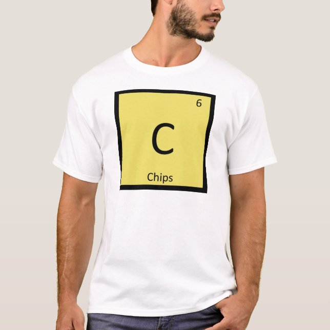C - Chips Snack Kemi Periodiska Systemet Symbol Tee (Framsida)