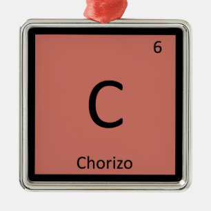 C - Chorizo Chemistry Periodic Bord Symbol Julgransprydnad Metall
