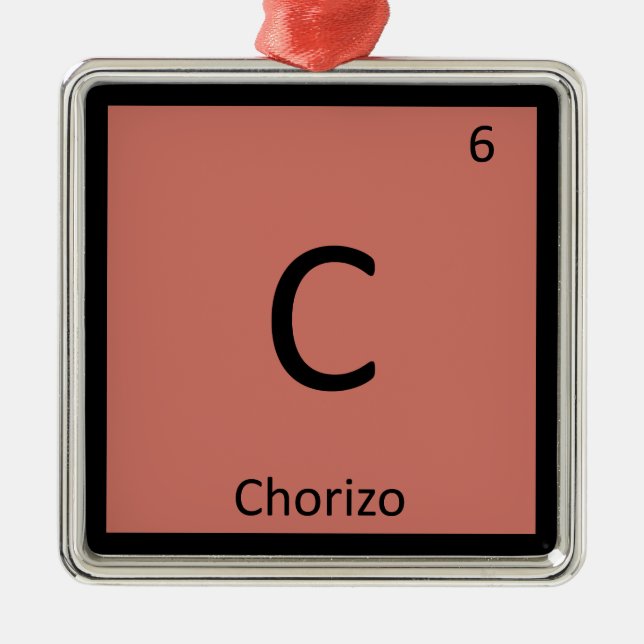 C - Chorizo Chemistry Periodic Bord Symbol Julgransprydnad Metall (Framsidan)