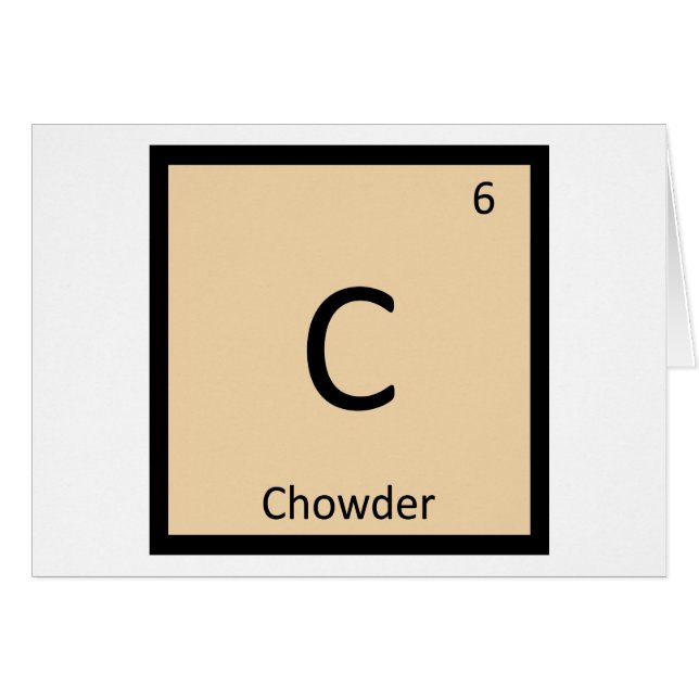 C - Chowder Kemi Periodiska Systemets Symbol Hälsningskort (Framsidan Horizontal)