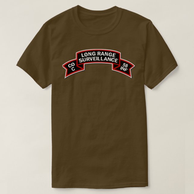 C Co 58:e Infantry Rulla LRRP w DS X T Shirt (Design framsida)
