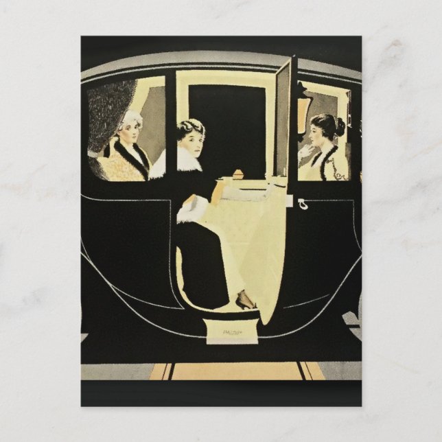 C Coles Phillips "Flanders Colonial Electric" Auto Vykort (Framsida)