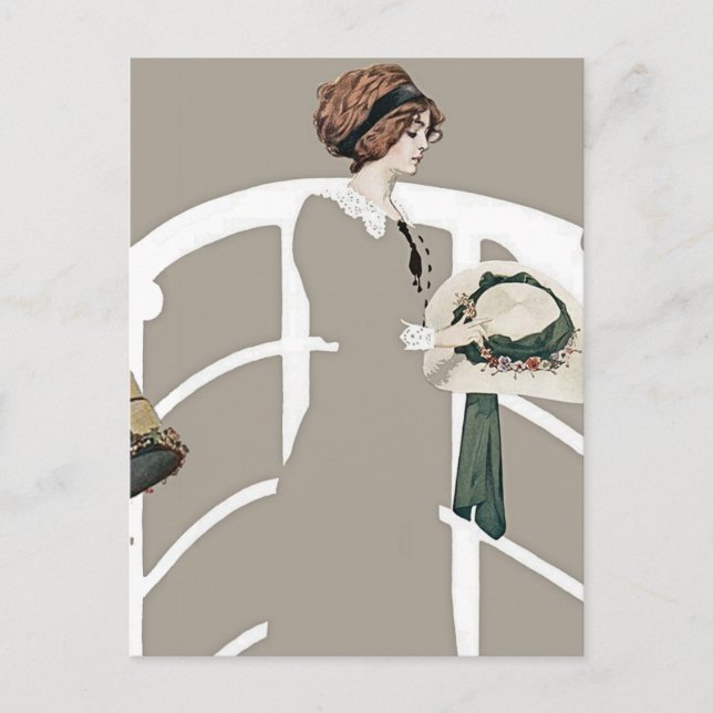 C Coles Phillips "I hattbutiken" Vykort (Framsida)