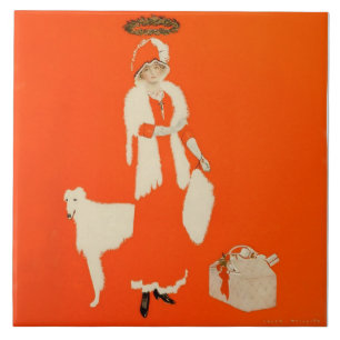 C Coles Phillips “Nutida helgon” Fadeaway-flicka Kakelplatta
