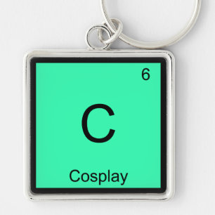 C - Cosplay Kemitelement Symbol Kostym T-shirt Fyrkantig Silverfärgad Nyckelring